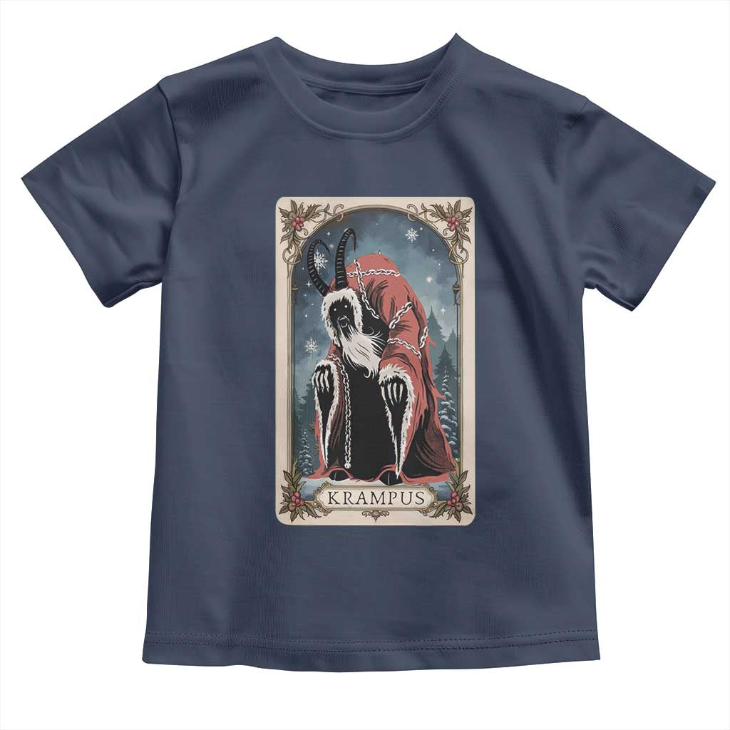 Christmas Krampus Toddler T Shirt Tarot Card Xmas Horror Ugly Sweater Evil Pajama TS10 Navy Print Your Wear