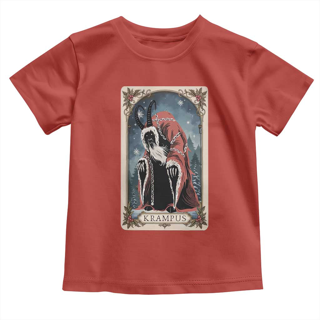 Christmas Krampus Toddler T Shirt Tarot Card Xmas Horror Ugly Sweater Evil Pajama TS10 Red Print Your Wear