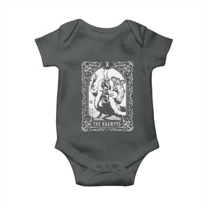 Christmas Krampus Baby Onesie The Krampus Tarot Card Goth Xmas TS10 Dark Heather Print Your Wear