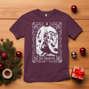 Christmas Krampus T Shirt The Krampus Tarot Card Goth Xmas TS10 Maroon Print Your Wear