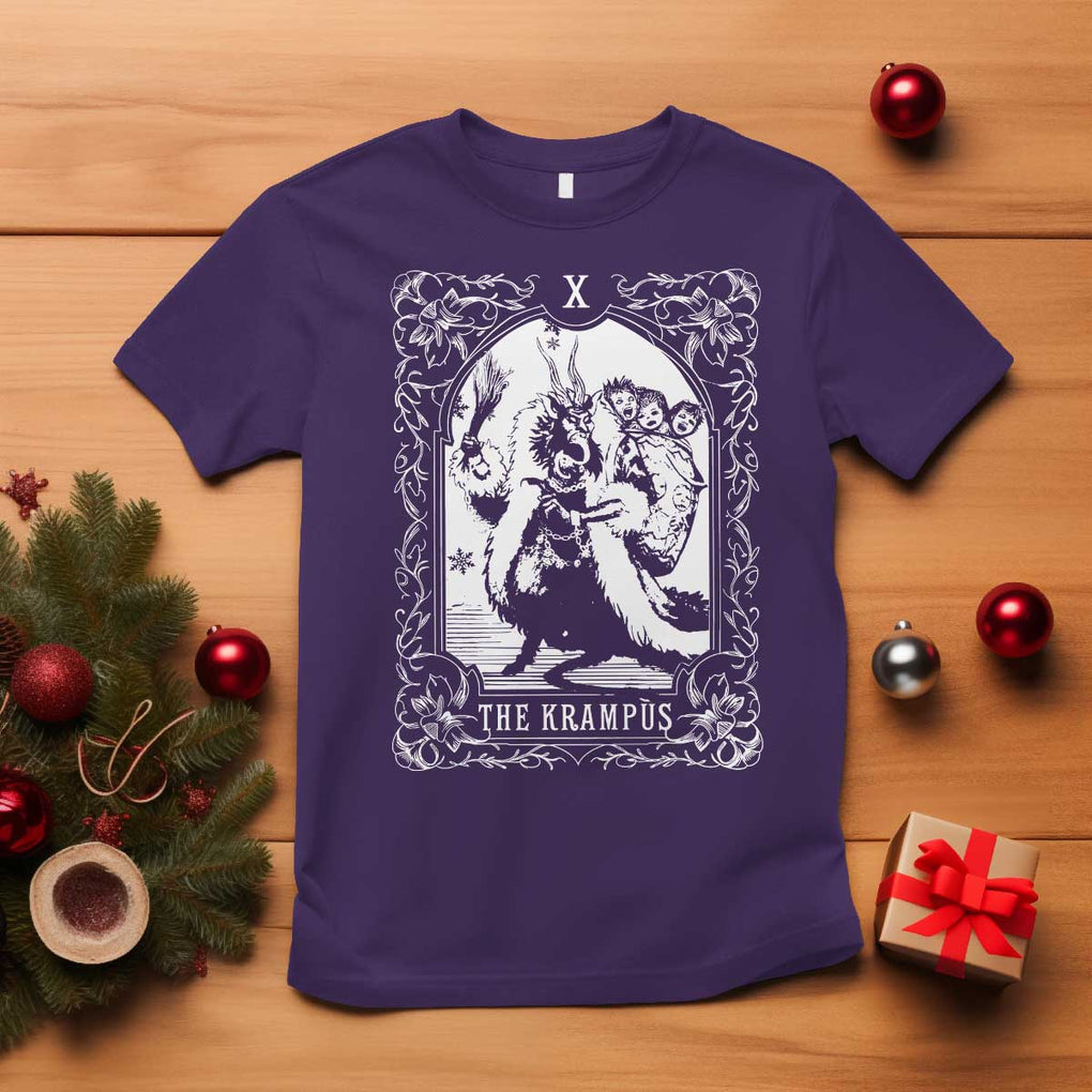 Christmas Krampus T Shirt The Krampus Tarot Card Goth Xmas TS10 Purple Print Your Wear