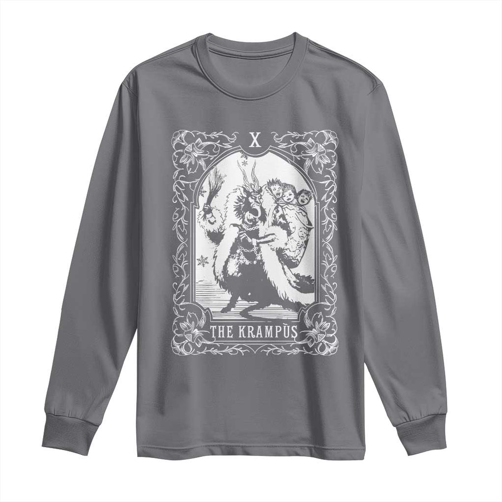 Christmas Krampus Long Sleeve Shirt The Krampus Tarot Card Goth Xmas TS10 Charcoal Print Your Wear