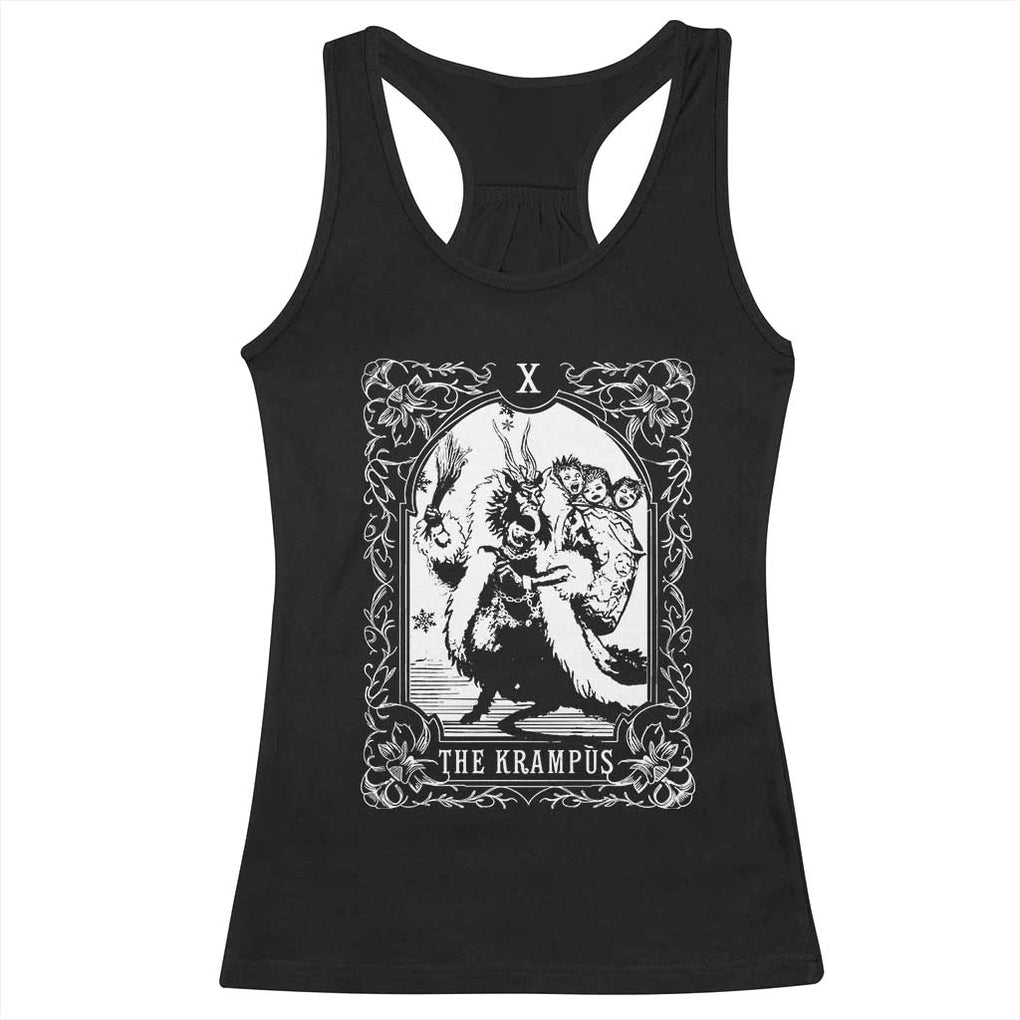 Christmas Krampus Racerback Tank Top The Krampus Tarot Card Goth Xmas TS10 Black Print Your Wear