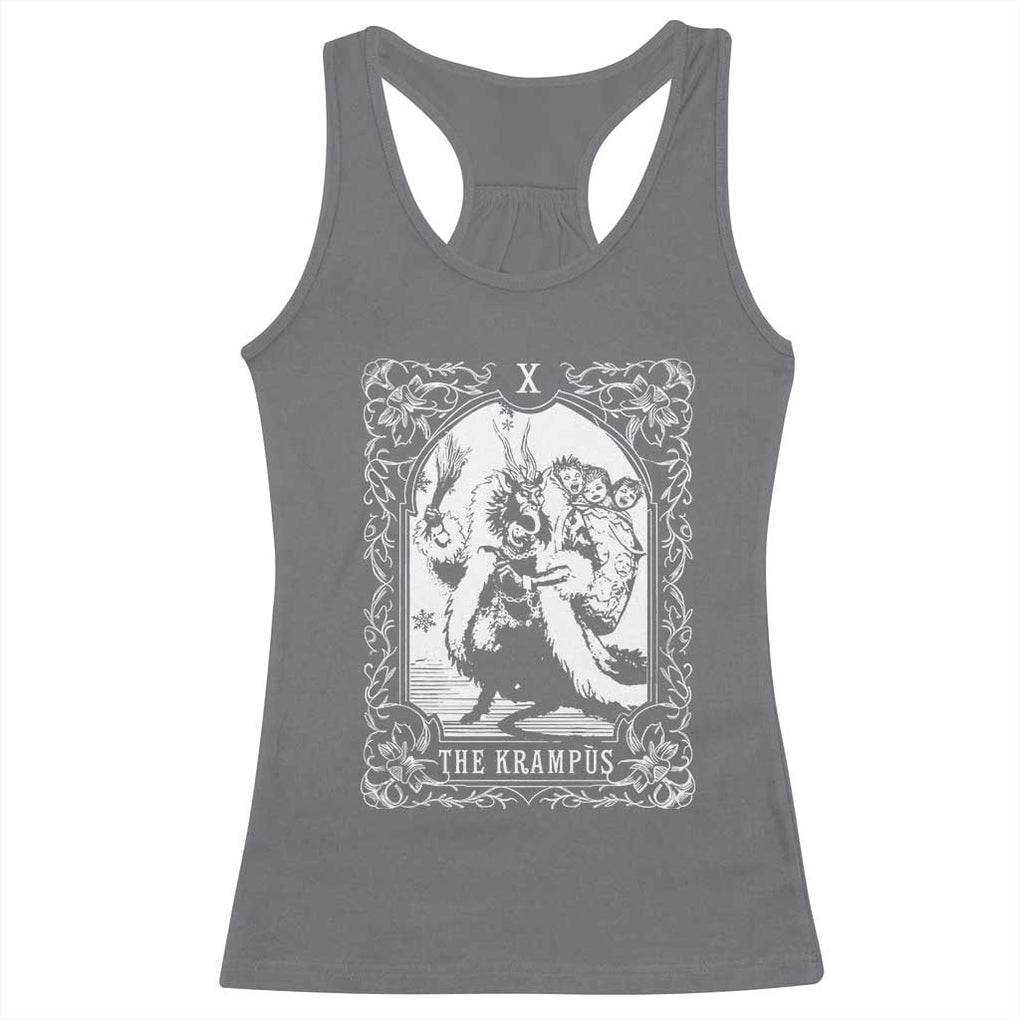 Christmas Krampus Racerback Tank Top The Krampus Tarot Card Goth Xmas TS10 Charcoal Print Your Wear