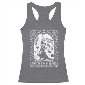 Christmas Krampus Racerback Tank Top The Krampus Tarot Card Goth Xmas TS10 Charcoal Print Your Wear