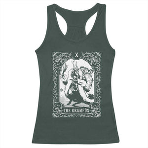 Christmas Krampus Racerback Tank Top The Krampus Tarot Card Goth Xmas TS10 Dark Forest Green Print Your Wear