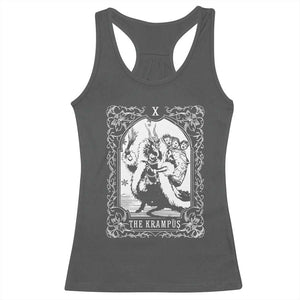 Christmas Krampus Racerback Tank Top The Krampus Tarot Card Goth Xmas TS10 Dark Heather Print Your Wear