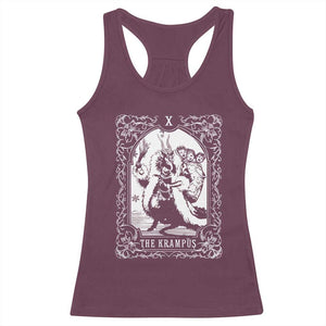 Christmas Krampus Racerback Tank Top The Krampus Tarot Card Goth Xmas TS10 Maroon Print Your Wear