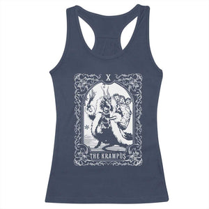 Christmas Krampus Racerback Tank Top The Krampus Tarot Card Goth Xmas TS10 Navy Print Your Wear