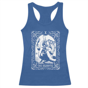 Christmas Krampus Racerback Tank Top The Krampus Tarot Card Goth Xmas TS10 Royal Blue Print Your Wear