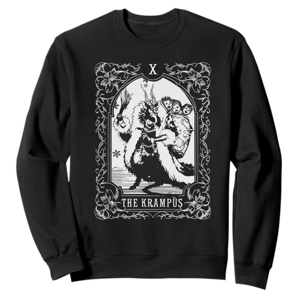 Christmas Krampus Sweatshirt The Krampus Tarot Card Goth Xmas TS10 Black Print Your Wear