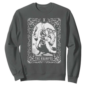 Christmas Krampus Sweatshirt The Krampus Tarot Card Goth Xmas TS10 Dark Heather Print Your Wear