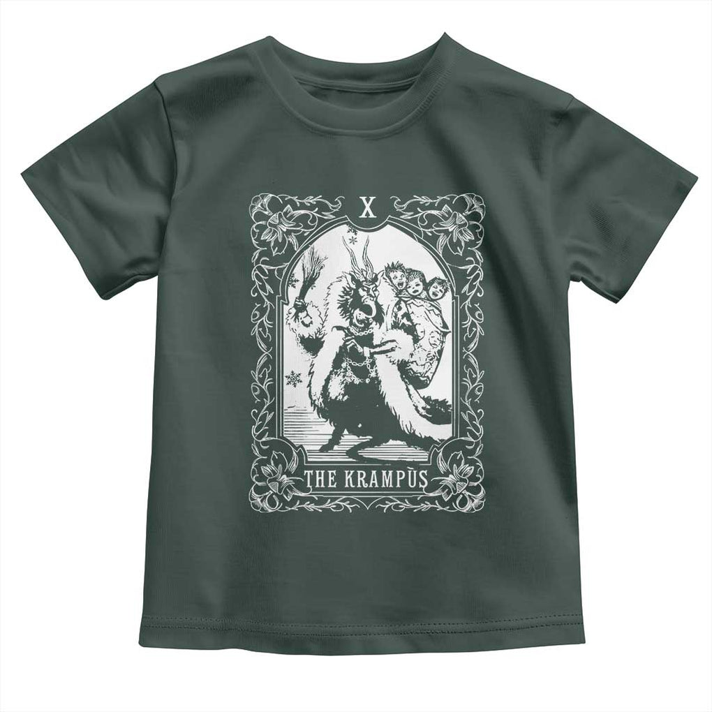 Christmas Krampus Toddler T Shirt The Krampus Tarot Card Goth Xmas TS10 Dark Forest Green Print Your Wear