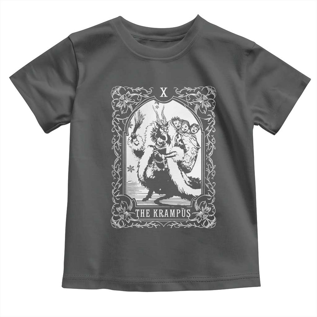 Christmas Krampus Toddler T Shirt The Krampus Tarot Card Goth Xmas TS10 Dark Heather Print Your Wear
