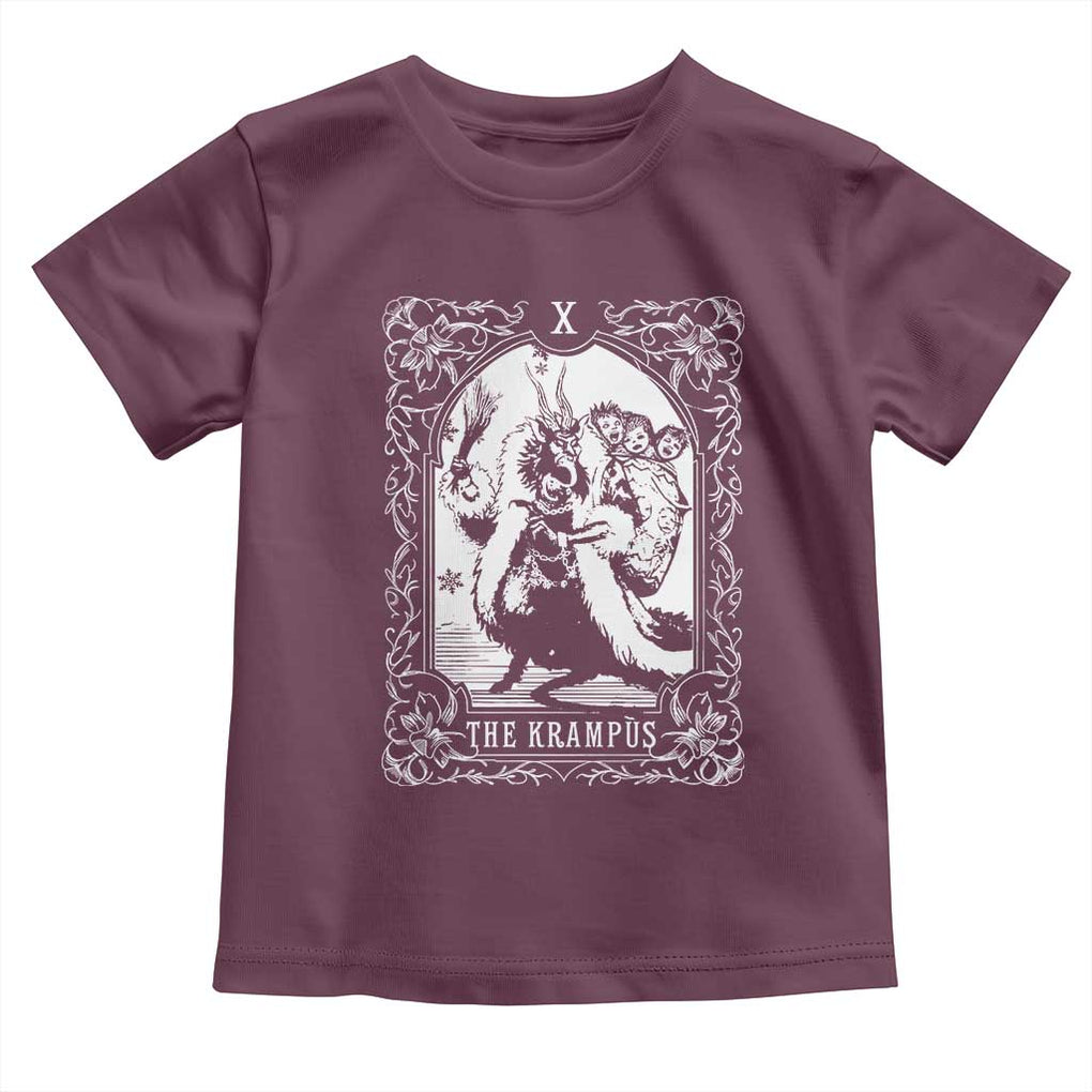 Christmas Krampus Toddler T Shirt The Krampus Tarot Card Goth Xmas TS10 Maroon Print Your Wear