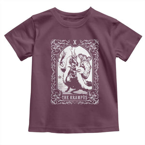 Christmas Krampus Toddler T Shirt The Krampus Tarot Card Goth Xmas TS10 Maroon Print Your Wear