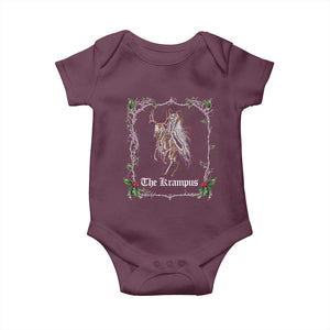 Christmas Krampus Baby Onesie Goth Xmas Krampus Reindeer Skull Ugly Sweater Evil Pajama TS10 Maroon Print Your Wear
