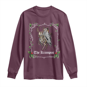 Christmas Krampus Long Sleeve Shirt Goth Xmas Krampus Reindeer Skull Ugly Sweater Evil Pajama TS10 Maroon Print Your Wear