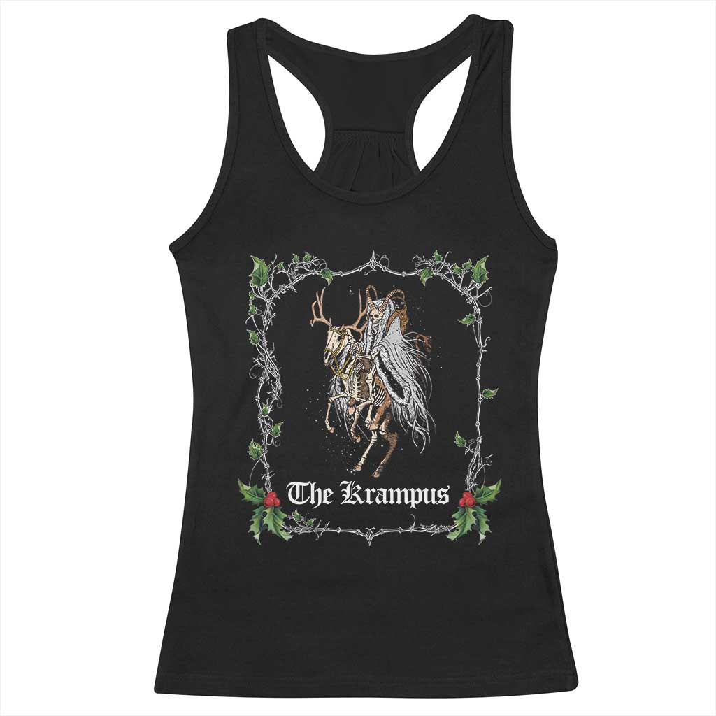Christmas Krampus Racerback Tank Top Goth Xmas Krampus Reindeer Skull Ugly Sweater Evil Pajama TS10 Black Print Your Wear