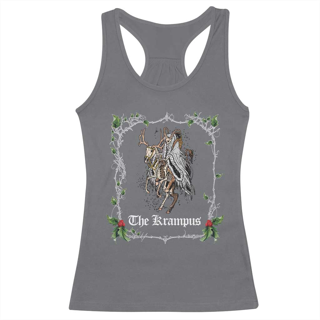 Christmas Krampus Racerback Tank Top Goth Xmas Krampus Reindeer Skull Ugly Sweater Evil Pajama TS10 Charcoal Print Your Wear
