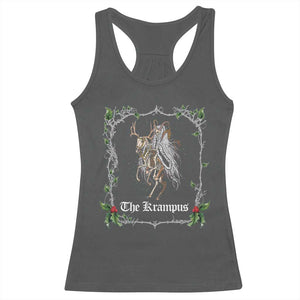 Christmas Krampus Racerback Tank Top Goth Xmas Krampus Reindeer Skull Ugly Sweater Evil Pajama TS10 Dark Heather Print Your Wear