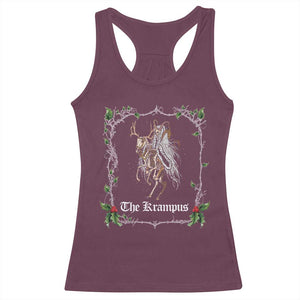 Christmas Krampus Racerback Tank Top Goth Xmas Krampus Reindeer Skull Ugly Sweater Evil Pajama TS10 Maroon Print Your Wear