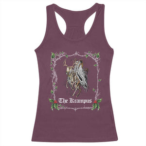 Christmas Krampus Racerback Tank Top Goth Xmas Krampus Reindeer Skull Ugly Sweater Evil Pajama TS10 Maroon Print Your Wear
