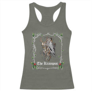 Christmas Krampus Racerback Tank Top Goth Xmas Krampus Reindeer Skull Ugly Sweater Evil Pajama TS10 Military Green Print Your Wear