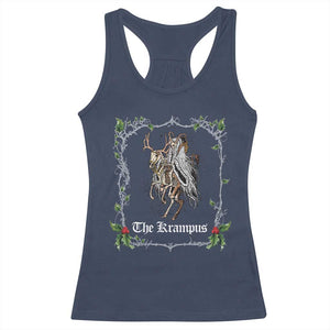 Christmas Krampus Racerback Tank Top Goth Xmas Krampus Reindeer Skull Ugly Sweater Evil Pajama TS10 Navy Print Your Wear