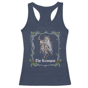 Christmas Krampus Racerback Tank Top Goth Xmas Krampus Reindeer Skull Ugly Sweater Evil Pajama TS10 Navy Print Your Wear