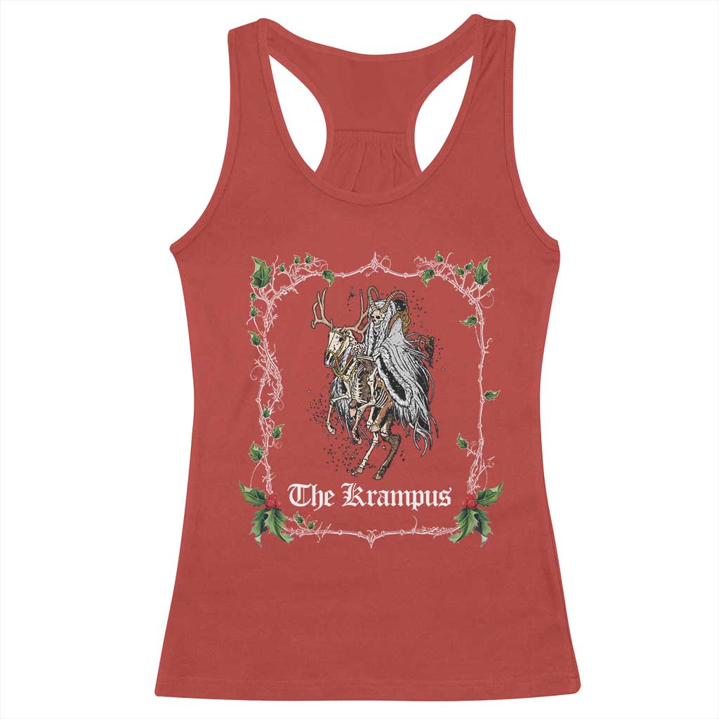 Christmas Krampus Racerback Tank Top Goth Xmas Krampus Reindeer Skull Ugly Sweater Evil Pajama TS10 Red Print Your Wear