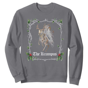 Christmas Krampus Sweatshirt Goth Xmas Krampus Reindeer Skull Ugly Sweater Evil Pajama TS10 Charcoal Print Your Wear