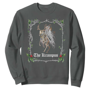 Christmas Krampus Sweatshirt Goth Xmas Krampus Reindeer Skull Ugly Sweater Evil Pajama TS10 Dark Heather Print Your Wear