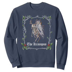 Christmas Krampus Sweatshirt Goth Xmas Krampus Reindeer Skull Ugly Sweater Evil Pajama TS10 Navy Print Your Wear
