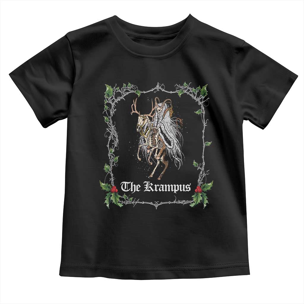 Christmas Krampus Toddler T Shirt Goth Xmas Krampus Reindeer Skull Ugly Sweater Evil Pajama TS10 Black Print Your Wear