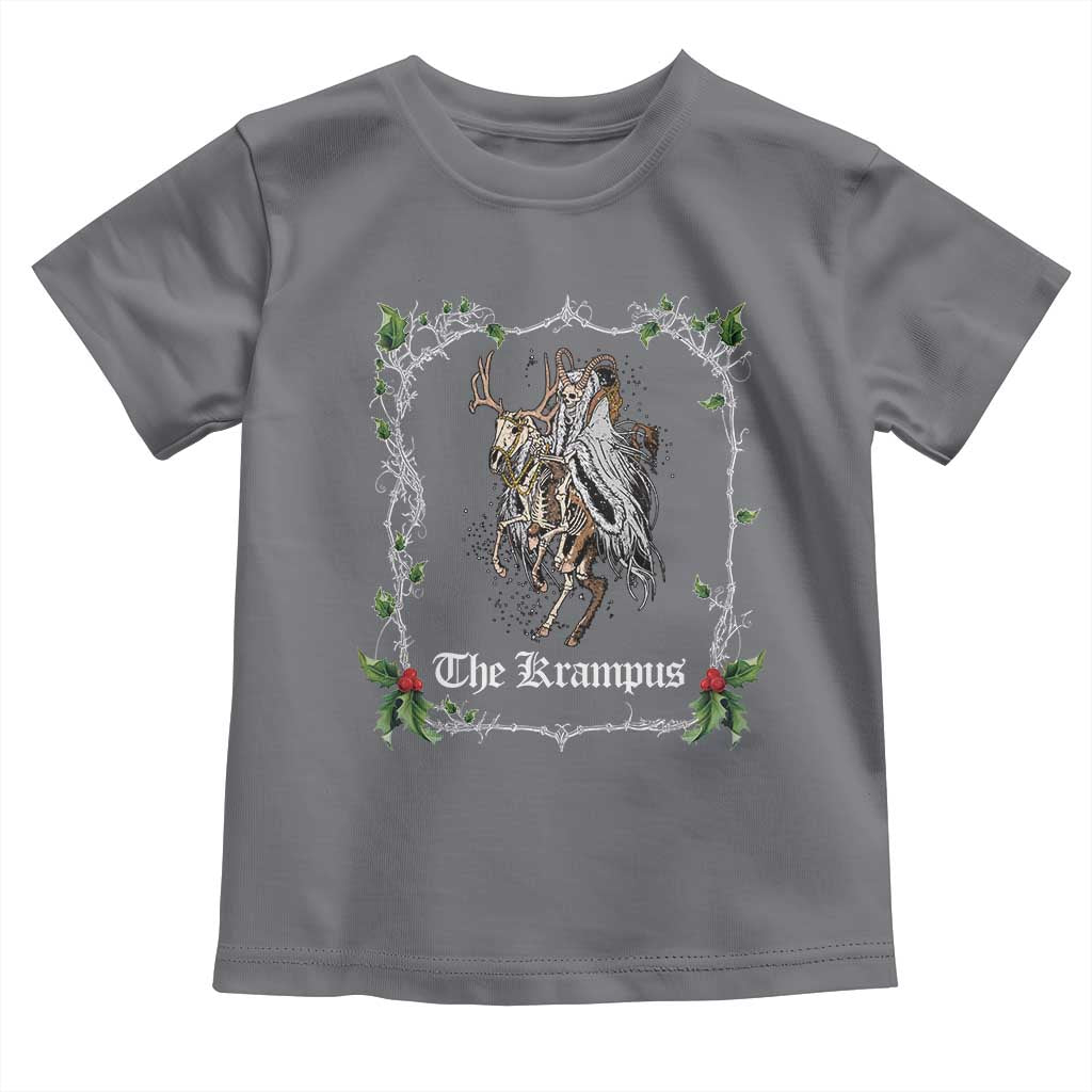 Christmas Krampus Toddler T Shirt Goth Xmas Krampus Reindeer Skull Ugly Sweater Evil Pajama TS10 Charcoal Print Your Wear