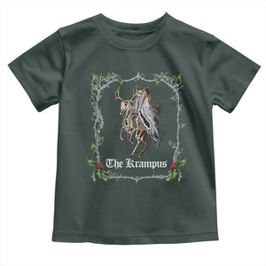 Christmas Krampus Toddler T Shirt Goth Xmas Krampus Reindeer Skull Ugly Sweater Evil Pajama TS10 Dark Forest Green Print Your Wear