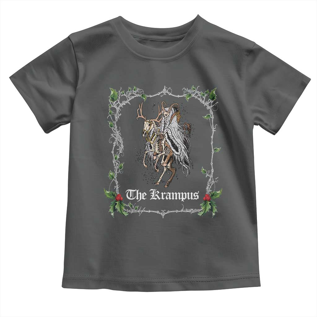 Christmas Krampus Toddler T Shirt Goth Xmas Krampus Reindeer Skull Ugly Sweater Evil Pajama TS10 Dark Heather Print Your Wear