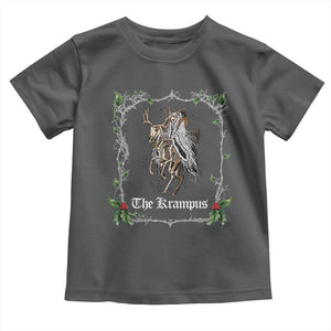 Christmas Krampus Toddler T Shirt Goth Xmas Krampus Reindeer Skull Ugly Sweater Evil Pajama TS10 Dark Heather Print Your Wear