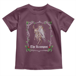 Christmas Krampus Toddler T Shirt Goth Xmas Krampus Reindeer Skull Ugly Sweater Evil Pajama TS10 Maroon Print Your Wear