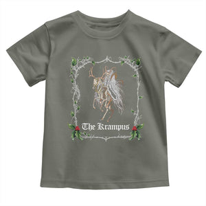 Christmas Krampus Toddler T Shirt Goth Xmas Krampus Reindeer Skull Ugly Sweater Evil Pajama TS10 Military Green Print Your Wear