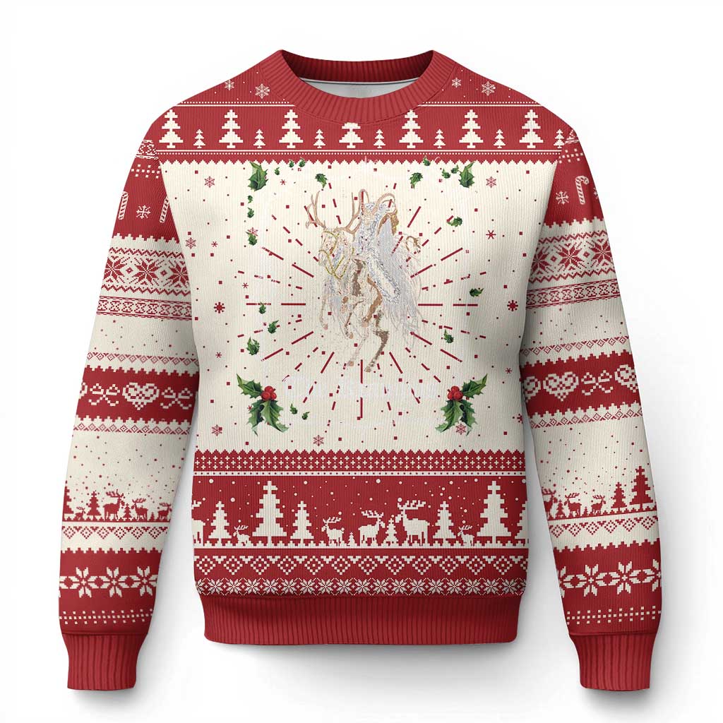 Krampus Ugly Christmas Sweater Goth Xmas Krampus Reindeer Skull Ugly Sweater Evil Pajama TS10 Red Print Your Wear