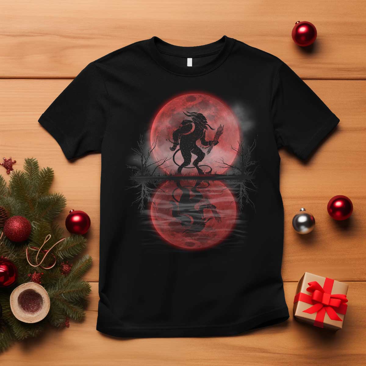 Christmas Krampus T Shirt Scary Horror Goth Xmas Blood Moon Ugly Sweater Evil Pajama TS10 Black Print Your Wear