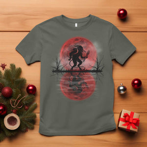 Christmas Krampus T Shirt Scary Horror Goth Xmas Blood Moon Ugly Sweater Evil Pajama TS10 Military Green Print Your Wear