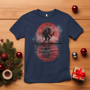 Christmas Krampus T Shirt Scary Horror Goth Xmas Blood Moon Ugly Sweater Evil Pajama TS10 Navy Print Your Wear