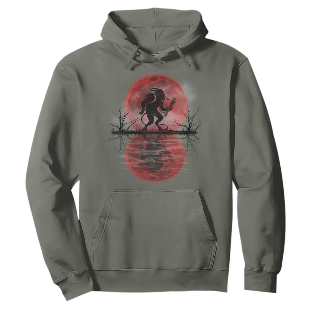 Christmas Krampus Hoodie Scary Horror Goth Xmas Blood Moon Ugly Sweater Evil Pajama TS10 Military Green Print Your Wear
