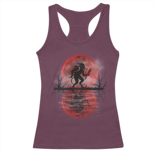 Christmas Krampus Racerback Tank Top Scary Horror Goth Xmas Blood Moon Ugly Sweater Evil Pajama TS10 Maroon Print Your Wear