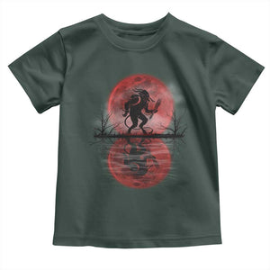 Christmas Krampus Toddler T Shirt Scary Horror Goth Xmas Blood Moon Ugly Sweater Evil Pajama TS10 Dark Forest Green Print Your Wear
