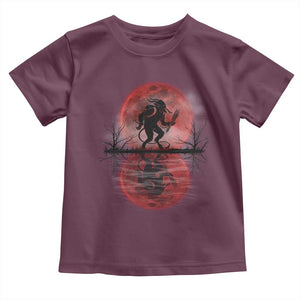 Christmas Krampus Toddler T Shirt Scary Horror Goth Xmas Blood Moon Ugly Sweater Evil Pajama TS10 Maroon Print Your Wear