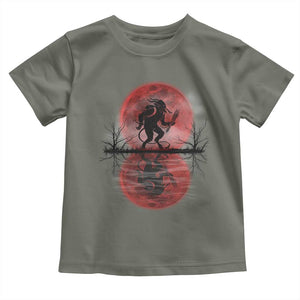 Christmas Krampus Toddler T Shirt Scary Horror Goth Xmas Blood Moon Ugly Sweater Evil Pajama TS10 Military Green Print Your Wear